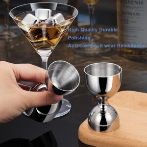 Measuring Jigger & Mixing Spoon Set, Cocktail Jigger for Bartending,Bell Jigger with 1oz and 2oz Measuring Marks, Cocktail Measuring Jigger with Cocktail Spoon,Cocktail Mixing Spoon,bar Mixing Spoon.