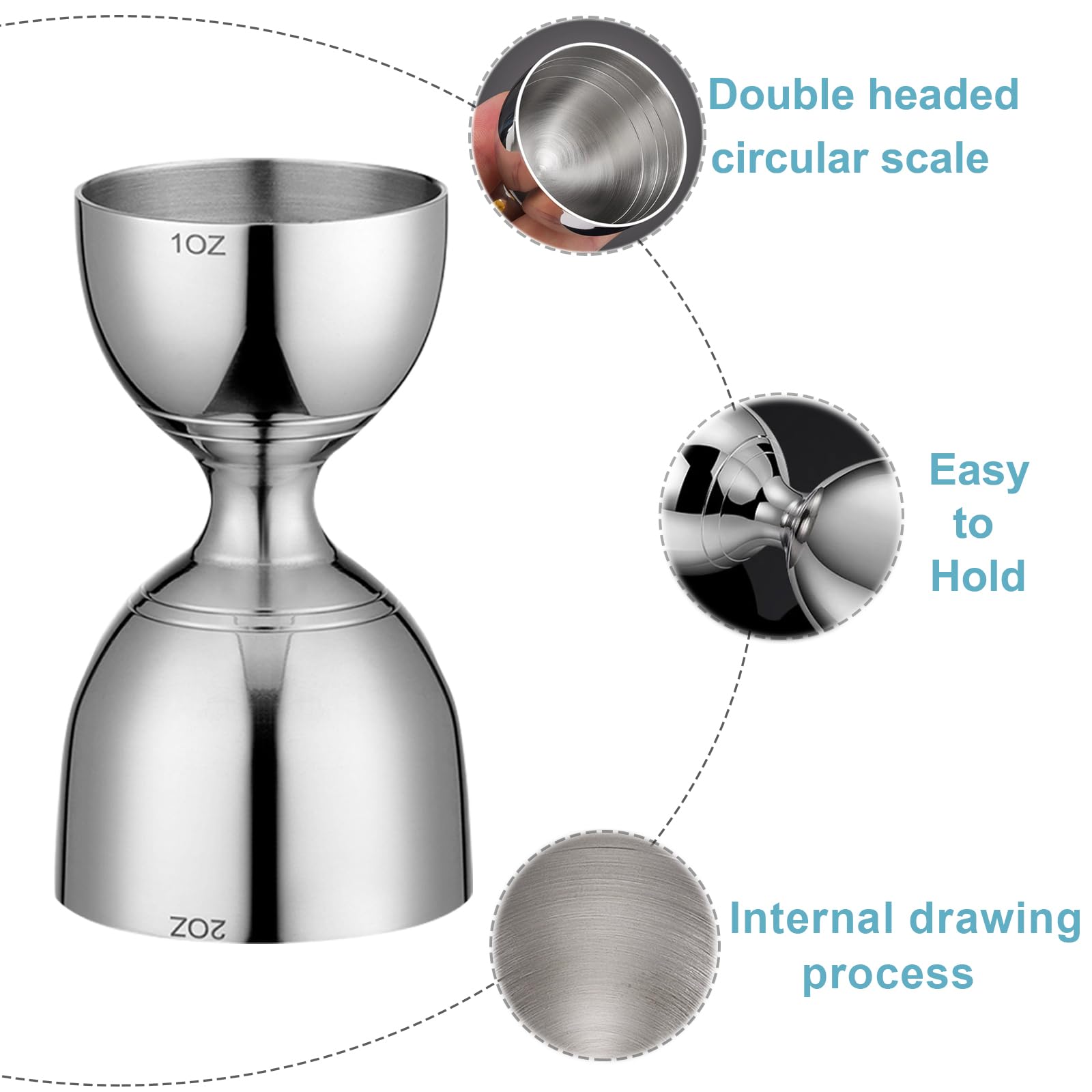 Measuring Jigger & Mixing Spoon Set, Cocktail Jigger for Bartending,Bell Jigger with 1oz and 2oz Measuring Marks, Cocktail Measuring Jigger with Cocktail Spoon,Cocktail Mixing Spoon,bar Mixing Spoon.