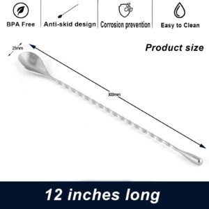 Measuring Jigger & Mixing Spoon Set, Cocktail Jigger for Bartending,Bell Jigger with 1oz and 2oz Measuring Marks, Cocktail Measuring Jigger with Cocktail Spoon,Cocktail Mixing Spoon,bar Mixing Spoon.