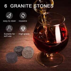 Whiskey Stones, Set of 6 Whiskey Chilling Stones, Reusable Ice Cubes, Whiskey Rocks - Perfect Whiskey Gifts for Men