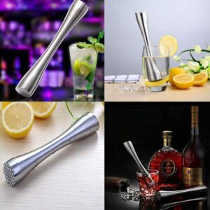 GRUB'S UP 10" Muddler for Cocktails, 255mm Stainless Steel Sturdy Muddler Bar Tool for Old Fashioned Bitters, Creating Mojitos, Margaritas, Mint & Fruit Based Drinks Cocktail