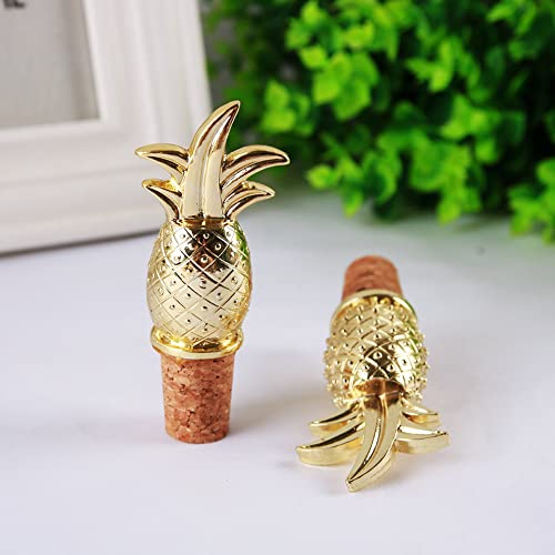 Wine Stoppers Pineapple Wine Bottle Stoppers Summer Fruit Wine Decorative Party Bar Supplies Wine Corks 2 Pack Alloy Creative Wine Stoppers for Home Bar Beach Party Decoration Gifts