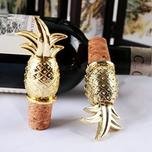 Wine Stoppers Pineapple Wine Bottle Stoppers Summer Fruit Wine Decorative Party Bar Supplies Wine Corks 2 Pack Alloy Creative Wine Stoppers for Home Bar Beach Party Decoration Gifts