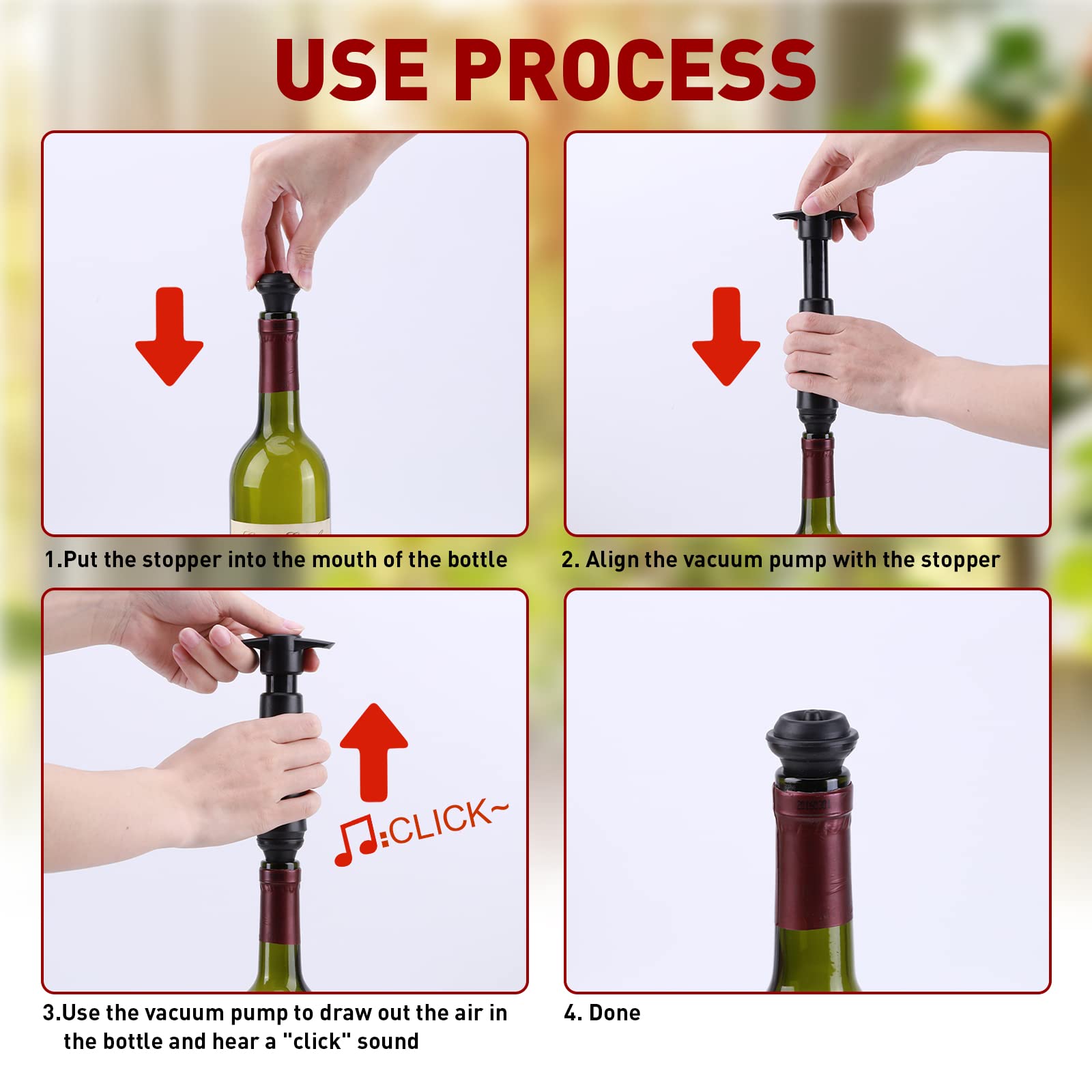 24 Pcs Wine Stoppers Vacuum Wine Bottle Stopper, Rubber Wine Stoppers Wine Saver Vacuum Stoppers to Preserve Wine Flavor, Wine Vacuum Stoppers to Keep Your Wine Fresh