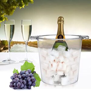 Suwimut 2 Pack Ice Bucket, 5L Large Clear Plastic Drink Bucket Beverage Storage Tub Wine Champagne Beer Bucket for Parties and Home Bar