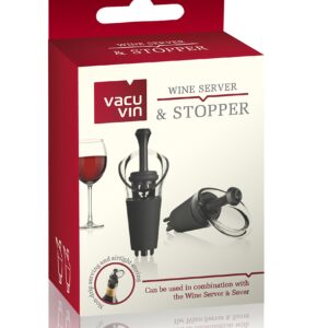 Vacu Vin Wine Server & Stopper Set of 2 - Effortless Drip Free Pouring - Airtight Preservation - Elegant Design for Exquisite Wine Enjoyment and Lasting Freshness