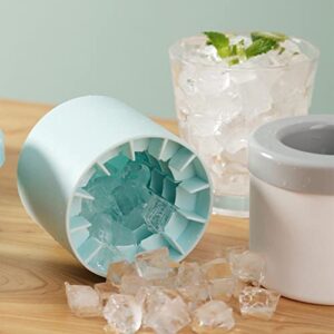 2022 New Ice Cubes Maker,Decompress Ice Lattice,Cylinder 3D Silicone Ice Lattice Molding Ice Maker,Easy Release Ice Lattice Bucket with Lid