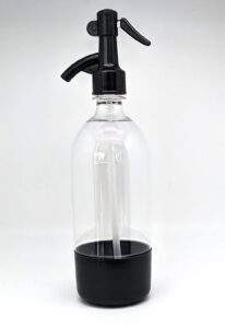 sodafall seltzer bottle for home made seltzer and club soda/vintage style retro seltzer bottle with dispenser (black)