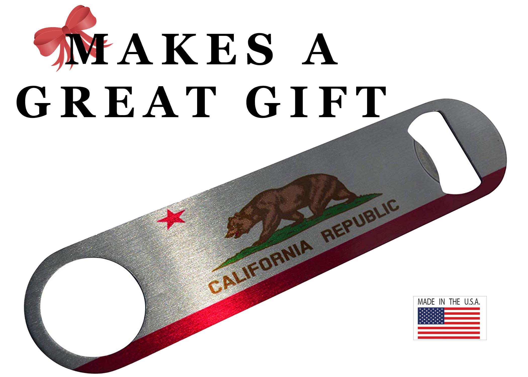 California State Flag Speed Bottle Opener Heavy Duty Gift Californian CA