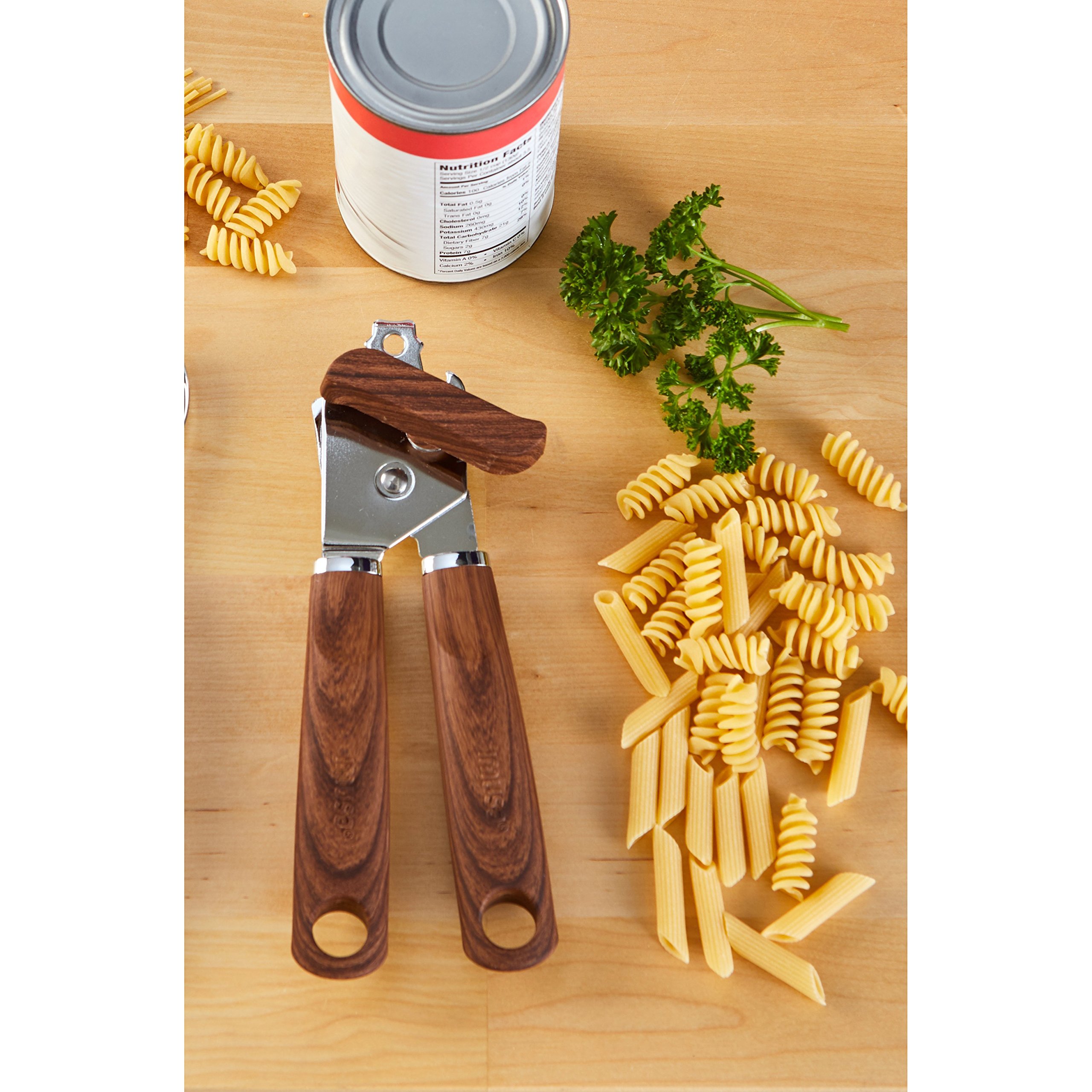 IMUSA USA Can Opener with Woodlook Handle