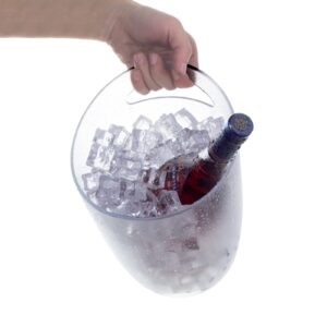 Nicunom 2 Pack Acrylic Ice Bucket, 3.2 L Wine Bucket Food Grade Storage Tub for Drinks and Parties Frosted Clear Tub Perfect for Wine, Champagne or Beer Bottles