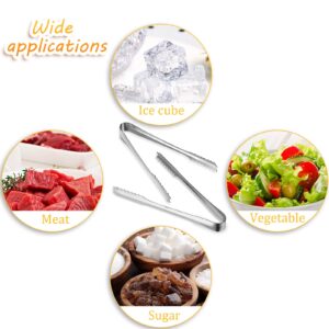 15 Pieces Mini Ice Tong Stainless Steel Appetizers Tongs Small Serving Tongs Sugar Cube Clips with Teeth, Sawtooth Kitchen Tongs for Tea Party Coffee Bar Wedding, 6 Inch