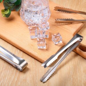 15 Pieces Mini Ice Tong Stainless Steel Appetizers Tongs Small Serving Tongs Sugar Cube Clips with Teeth, Sawtooth Kitchen Tongs for Tea Party Coffee Bar Wedding, 6 Inch