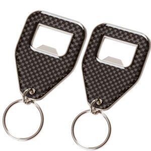 axs carbon fiber bottle opener keychain - pack of 2 - ultralight and canonical size keychain for the outdoor parties - travel accessories for men and women