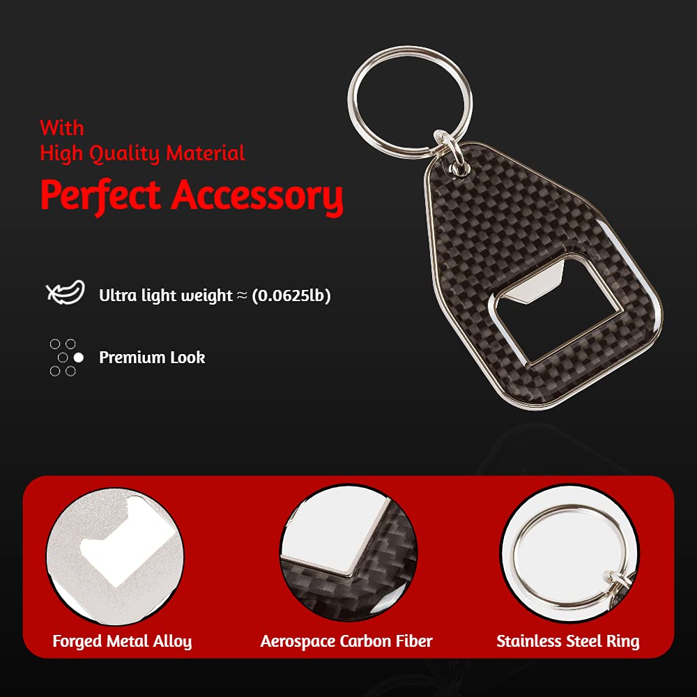 AXS Carbon Fiber Bottle Opener keychain - Pack of 2 - Ultralight and Canonical Size Keychain for the Outdoor Parties - Travel Accessories for Men and Women