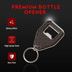 AXS Carbon Fiber Bottle Opener keychain - Pack of 2 - Ultralight and Canonical Size Keychain for the Outdoor Parties - Travel Accessories for Men and Women