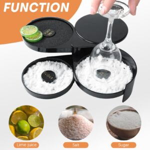 NATGAI 2 Pack 3 Tier Bar Glass Rimmer | Bartender Tool Cocktail Margarita Glass Rimmer 3 Tier Sugar Salt Rim Lime