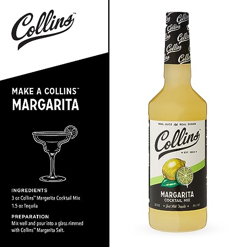 Collins Margarita Mix | Made With Lime, Lemon and Orange Juice With Natural Flavors | Cocktail Recipe Ingredient, 32 fl oz