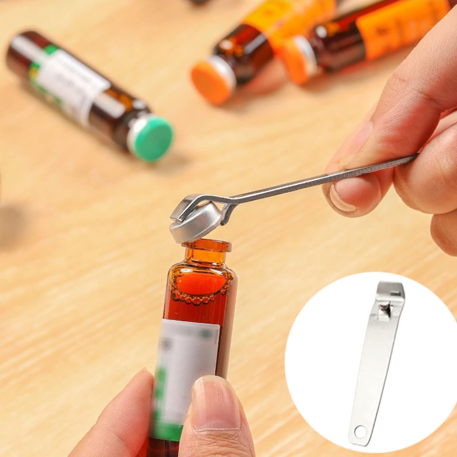 Bottle Opener ZYAMY 3pcs Multifunctional Stainless Steel Bottle Opener Portable Mini Bottle Opener Kitchen Tool Oral Liquid Vial Ampule Opener Tool