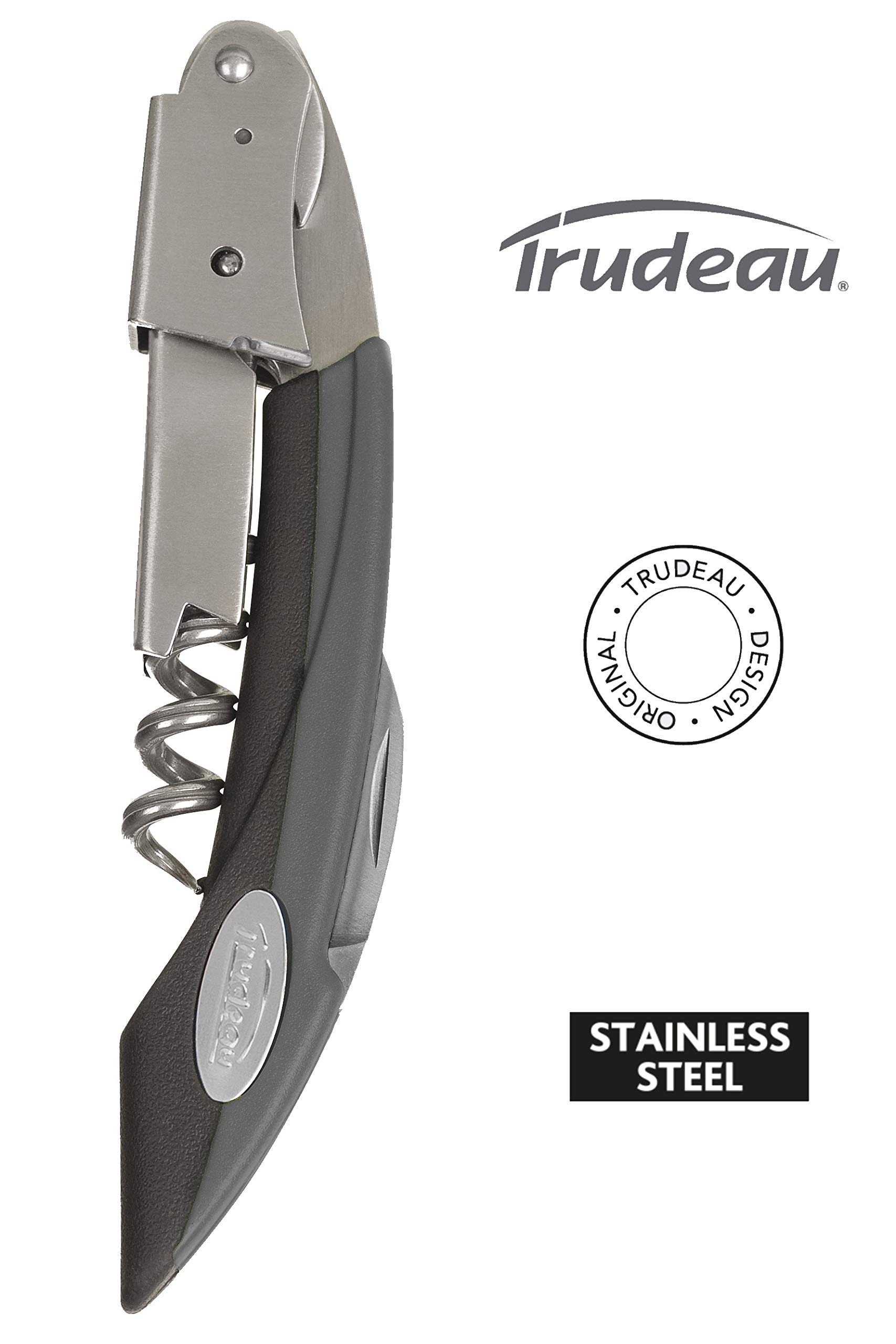Trudeau Maison Double Lever Corkscrew, Silver/Black