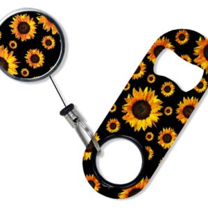 BarConic Mini Opener with Retractable Reel - Sunflowers