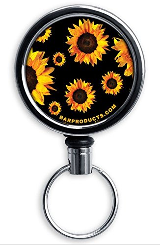 BarConic Mini Opener with Retractable Reel - Sunflowers