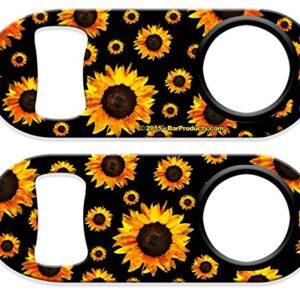 BarConic Mini Opener with Retractable Reel - Sunflowers