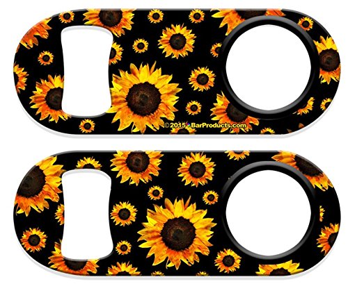 BarConic Mini Opener with Retractable Reel - Sunflowers