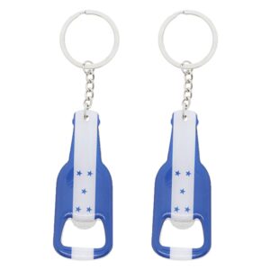 Honduran Flag Beer Bottle Opener Keychain - Set of 2