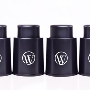 Wine Stoppers for Wine Bottles (4-Pack) - Vacuum Wine Preserver Set - Wine Saver and Sealer for Bottles - Reusable Wine Corks for Glass Bottles - Wine Accessories and Gifts to Keep Wine Fresh