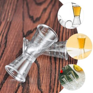 ULTECHNOVO Jigger for Bartending, 5pcs Double Jigger Clear Plastic Jigger Shot Japanese Shot Glass Mixed Drink Measurer Cocktail Double Head Measuring Cup Kitchen Bartender Tools for Home Bar