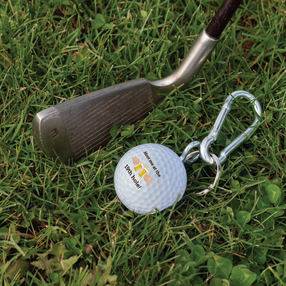 The Official Bottle Opener of Golf, Made from a real ball, Keychain for Bag, Meet me at the 19th Hole", The BeerWedge