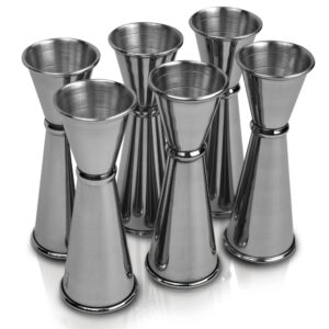 the art of craft japanese jigger: 1oz 2oz stainless steel double cocktail jigger with measurements inside – measuring tool for bartenders (6-pack)