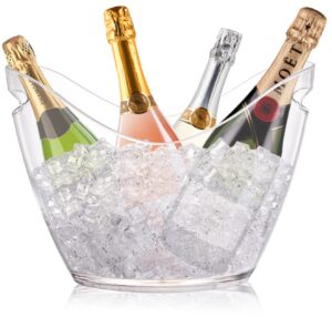 yesland 8l large ice buckets clear acrylic drink bucket beverage tub wine champagne bucket - storage tub for wine, champagne or beer bottles parties and home bar