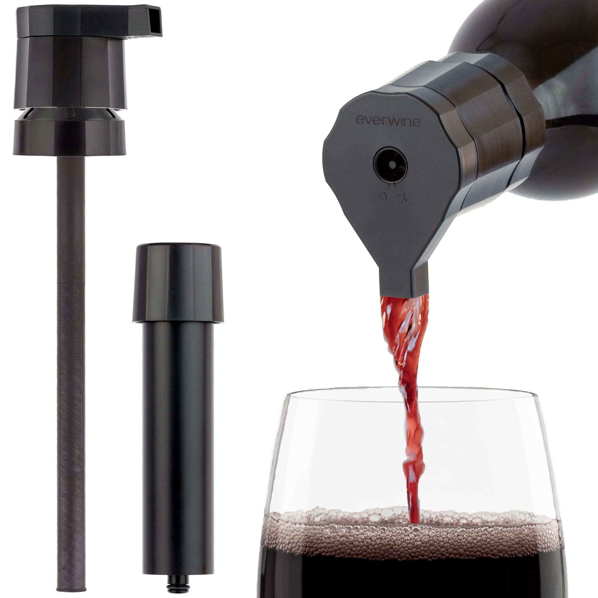 Everwine Wine Preserver, Aerator, Dispenser and Bottle Stopper. Wine Saver Keeps Wine Fresh for 6 Months or More. Wine Preservation System for Wine Gifts for Men Dad