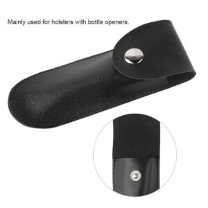 Bottle Opener Leather Case New Bottle Opener Holster Small Leather Bag Wine Knife Set Wine Tool Holder PU Bag (Black)