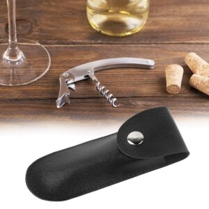 Bottle Opener Leather Case New Bottle Opener Holster Small Leather Bag Wine Knife Set Wine Tool Holder PU Bag (Black)