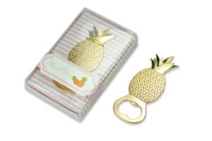 30 pcs bottle openers wedding favors decorations, gold pineapple, gift box party supplies