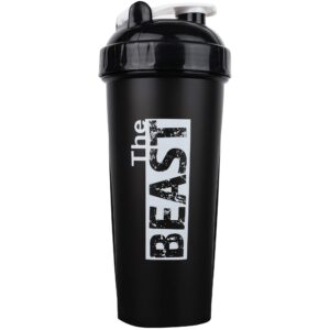 dad bod nutrition the beast protein shaker water bottle black 28 ounce cup with whisk action rod