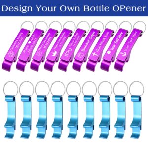 Personalized Custom Bottle Opener with Logo Text Engraved Bottle Opener Keychain Customized Beer Openers for Wedding Favors, Guessts, Baby Shower, Party, Dad Gift, Promote Business, 10PCS