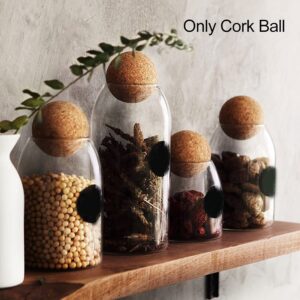 4 Pieces Wine Cork Ball Wooden Cork Ball Stopper for Wine Decanter Carafe Bottle Replacement (2.4 Inch/ 6.1 cm)