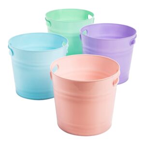 fun express pastel plastic bucket assortment, 4 piece