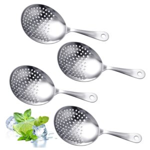 stainless steel julep strainer akamino 4 pack cocktail strainer spoon for drink home kitchen bar