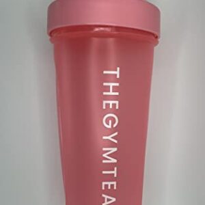 THEGYMTEAM Blender Shaker Bottle 20-ounce, 600ml, The Gym Team Protein Shaker Cup Bottle Gym Water, BPA Free (Pink)