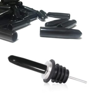 golf pout spouts caps for liquor bottles, 50 pcs rubber pourer spout cover liquor bottles dust caps [new upgrade]