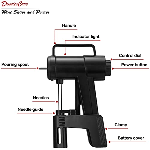 Electric Wine Aerator Pourer DenniesCare Vacuum Wine Opener Wine Aerator Wine Pourer Red Wine Decanter Wine dispenser Wine Keeper Wine Preserver and Wine Saver