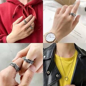 COLORFUL BLING 2 Pieces Rings Bottle Opener, Stainless Steel Beer Bottle Opener, Spinner Chain Thumb Finger Ring, Cool Creative Men Women Bottle Opener for Family Party Gift Supplies-silver10