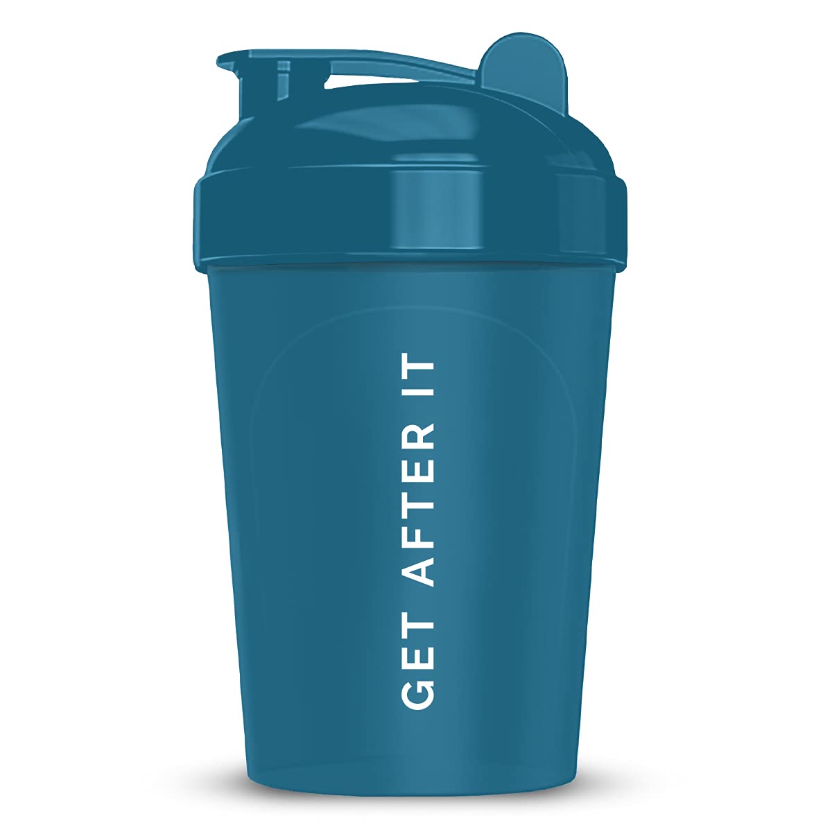 Get After It Shaker by Crazed Foods, 16 oz. Shaker Bottle, BPA Free & Lid Mixing Technology (16 oz, Blue)