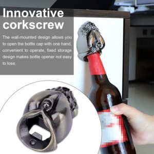 Personality Old Bronze Iron Wall Mount Bottle Opener, Creative Beer Bottle Opener,funny Corkscrew with Screws Used for Bars, KTV,Hotels, Home