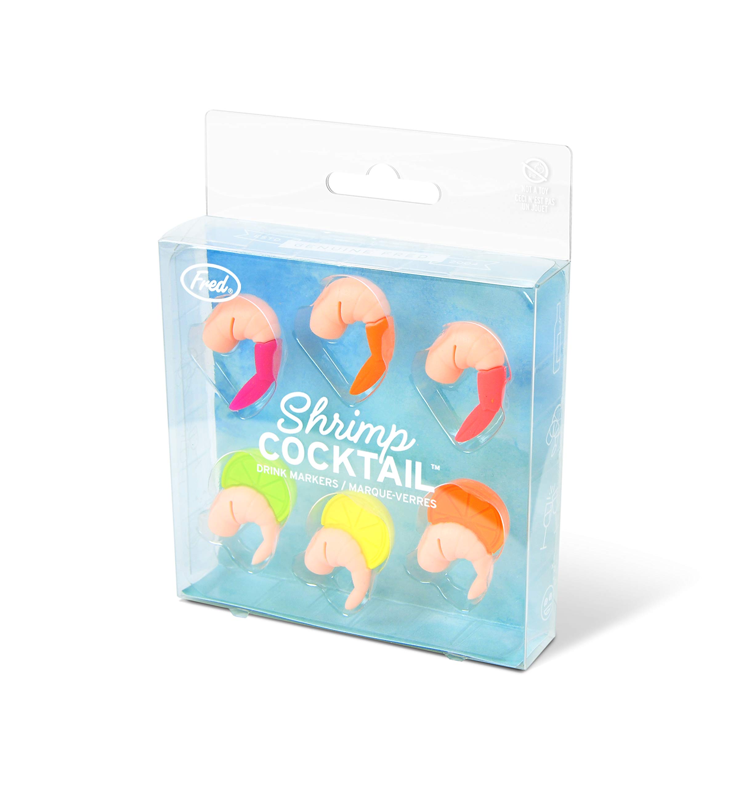 Genuine Fred Shrimp Cocktail-Drink Markers-6, Set of 6, Orange